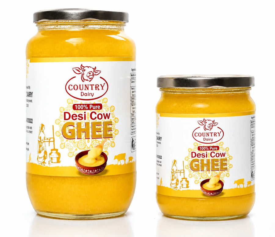 Country Dairy A2 desi cow ghee, 1.5 Litre Glass Jar