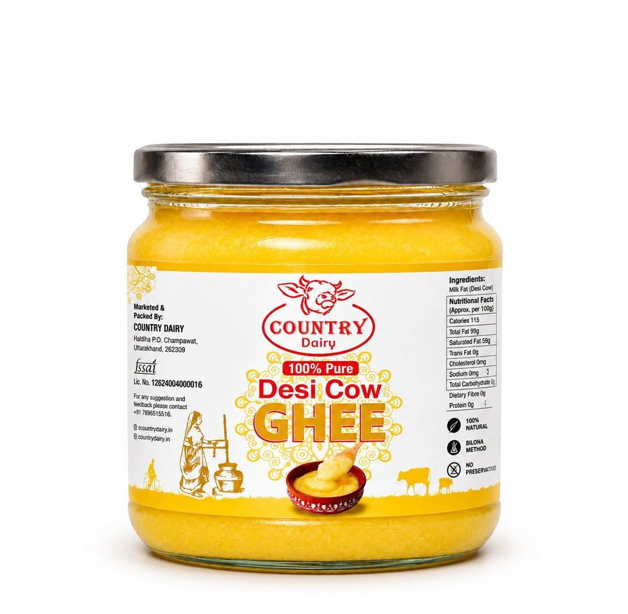 Country Dairy A2 Desi Cow Ghee, 250ml glass jar